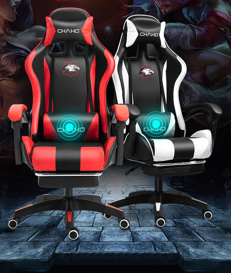 Joylive WCG Ergonomic Gaming Chair Leather Computer Chair Reclining Racing Office Chair with Adjustable Armrests for Gaming Room