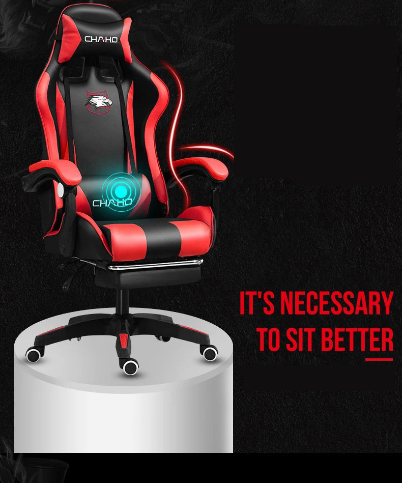 Joylive WCG Ergonomic Gaming Chair Leather Computer Chair Reclining Racing Office Chair with Adjustable Armrests for Gaming Room