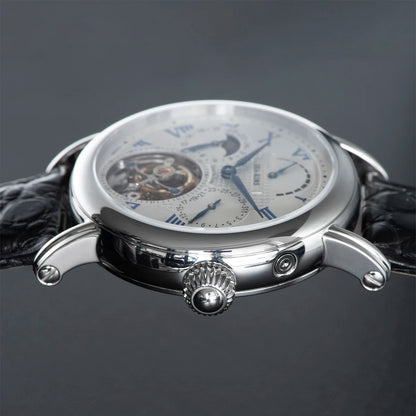Sugess Seakors Man Tourbillon Watch Original ST8007 Movement Skeleton Dial Moonphase Wristwatche 316L Case Sapphire Romen Luxury