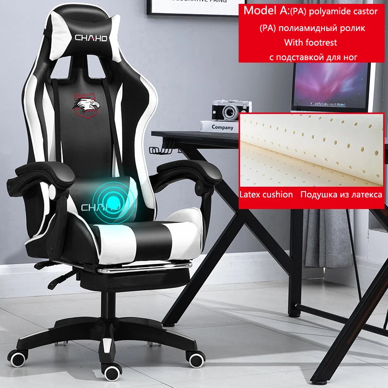 Joylive WCG Ergonomic Gaming Chair Leather Computer Chair Reclining Racing Office Chair with Adjustable Armrests for Gaming Room