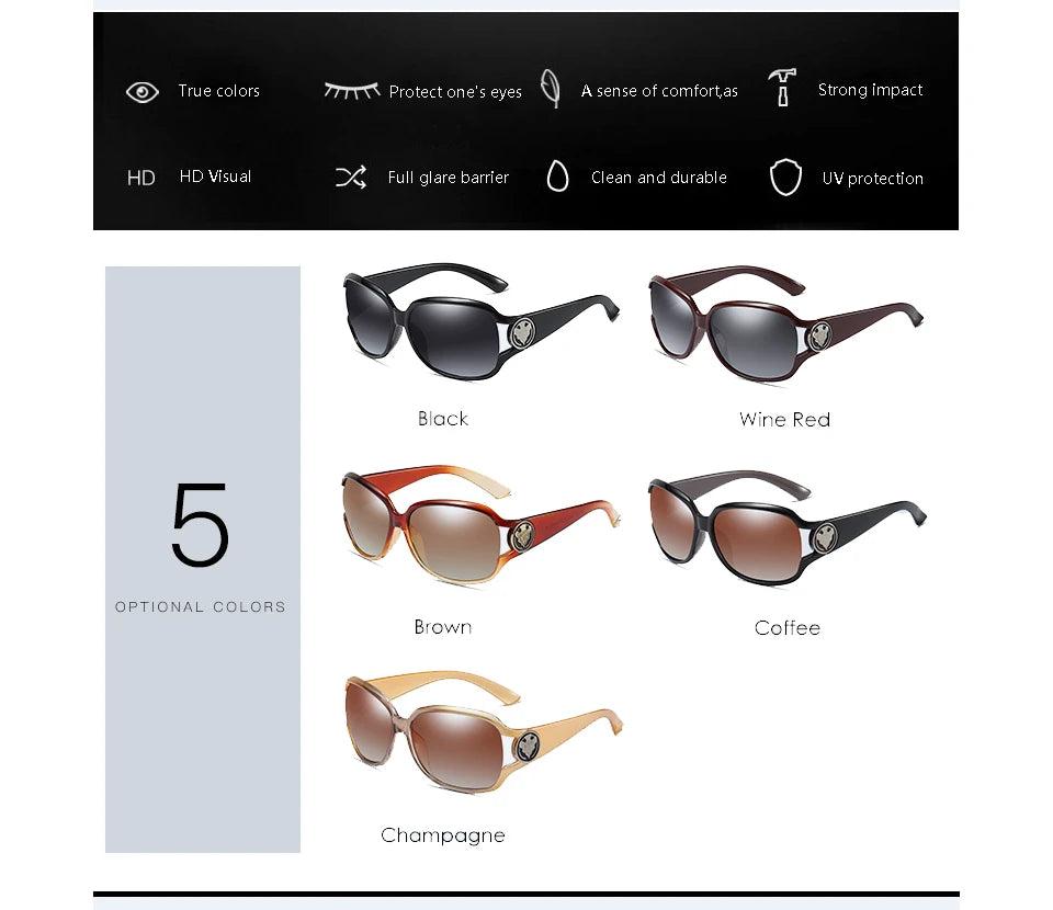 YUNSIYIXING Polarized Women's Sunglasses Butterfly Sunglasses For Women Classic Brand Designer Eyewear Fashion 2023 UV400