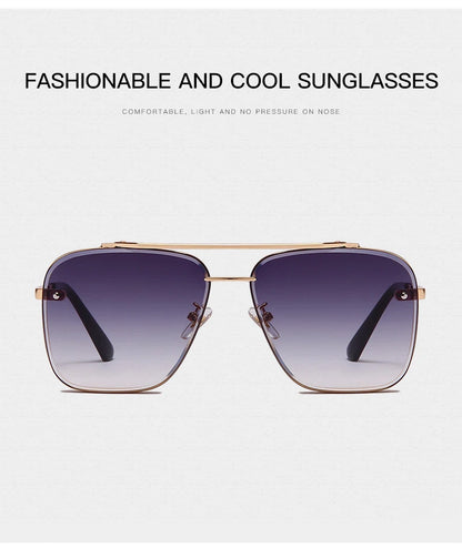Classic Square Sunglasses Cool Men Vintage Luxury Brand Design Metal Sun Glasses Women Shades UV400 Oculos De Sol