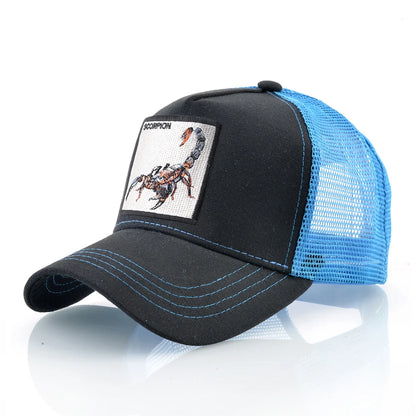 Streetwear Trucker Caps With Scorpion Patch Men's Snapback Hip Hop Baseball Cap For Women Four Seasons Fashion Casquette Hats