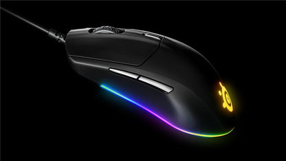 SteelSeries Rival 3 Gaming Mouse with TrueMove Core Optical Sensor, 8,500 CPI, 6 Programmable Buttons, Prism RGB Wired Gaming Mouse