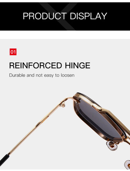 Classic Square Sunglasses Cool Men Vintage Luxury Brand Design Metal Sun Glasses Women Shades UV400 Oculos De Sol