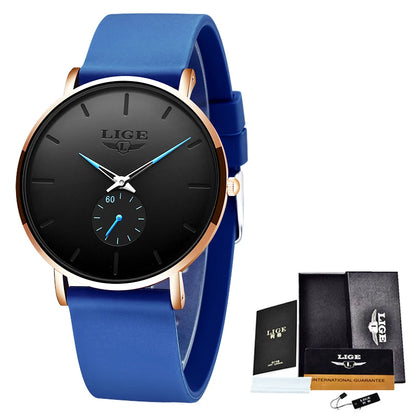 LIGE herenhorloge – Sportieve en trendy stijl, luxemerk, waterdicht, strak en ultradun ontwerp, quartzhorloge voor heren.