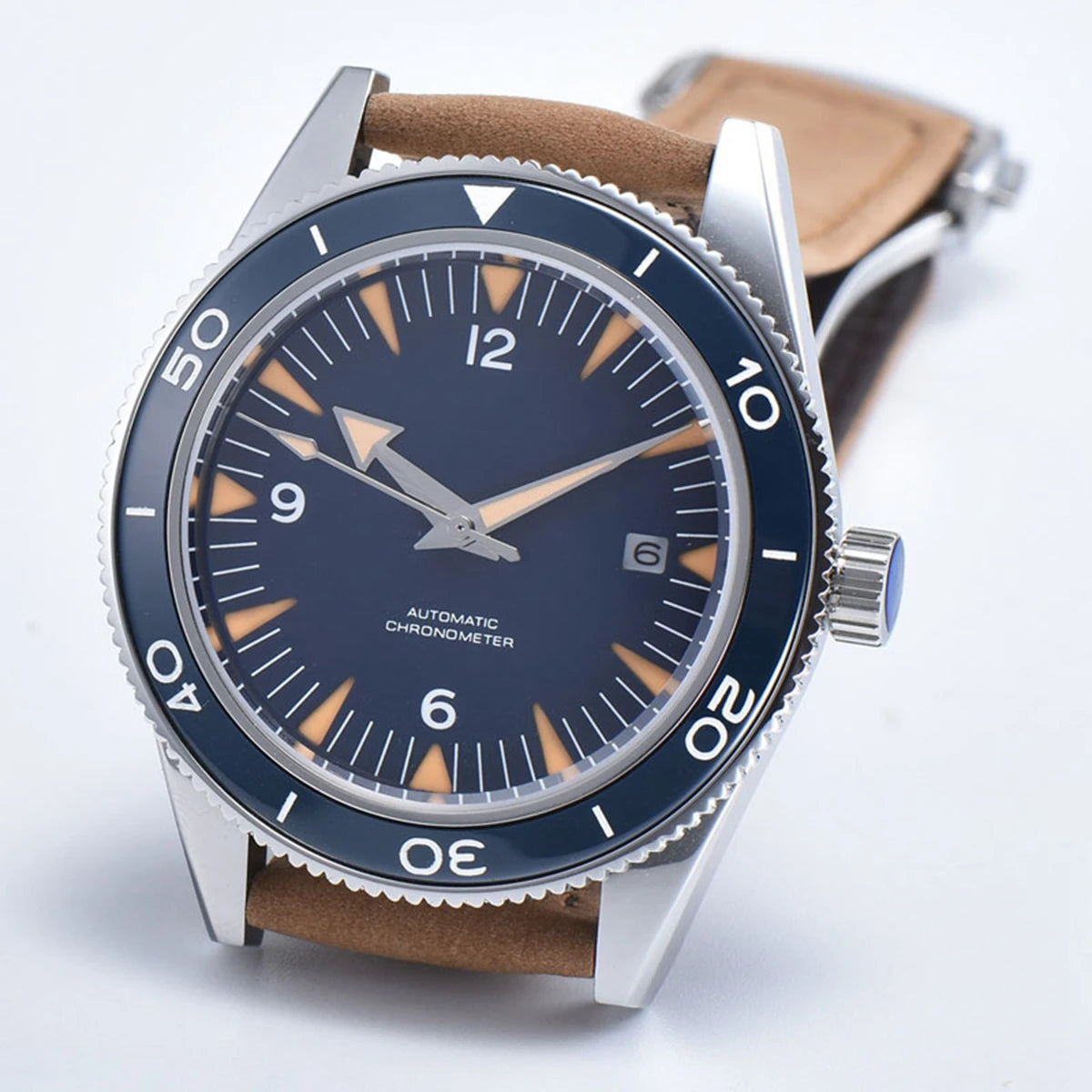 Custom Logo NH35 Movement Watch 10bars Mens 41mm Sapphire Ceramic Bezel Male Mechanical Clock Diver Sports Automatic Wristwatch