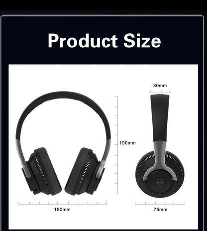 Bluetooth TV Headphones Wireless with Microphone, Noise Cancelling Stereo Headset with USB Adapter, Bluetooth 5.0 Foldable Bass Headphones for TV, Gaming & PC