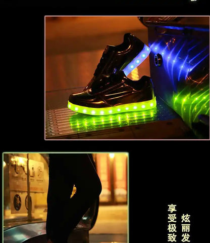 Men Shoes Glowing Light Led Women Spring Fashion Casual Sport Lamp Party Golden Silver Boots Luminous Dancing Flats Sneaker