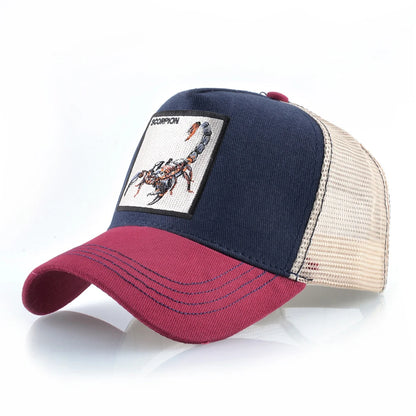 Streetwear Trucker Caps With Scorpion Patch Men's Snapback Hip Hop Baseball Cap For Women Four Seasons Fashion Casquette Hats