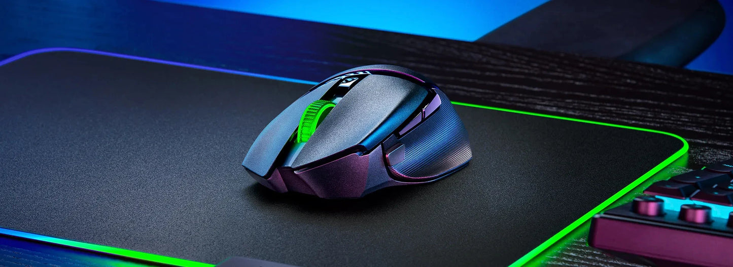 Original Razer Basilisk V3 X HyperSpeed anpassningsbar trådlös gamingmus med 18K optisk sensor, Chroma RGB och 9 programmerbara kontroller