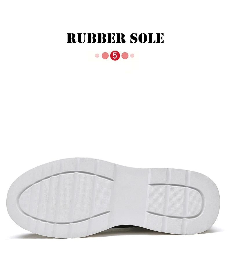 FUQIAO New High Top Elevator Shoes Casual Men Sneakers Heightening Height Increase 8cm Cow Split Leather Leisure Designer Shoes