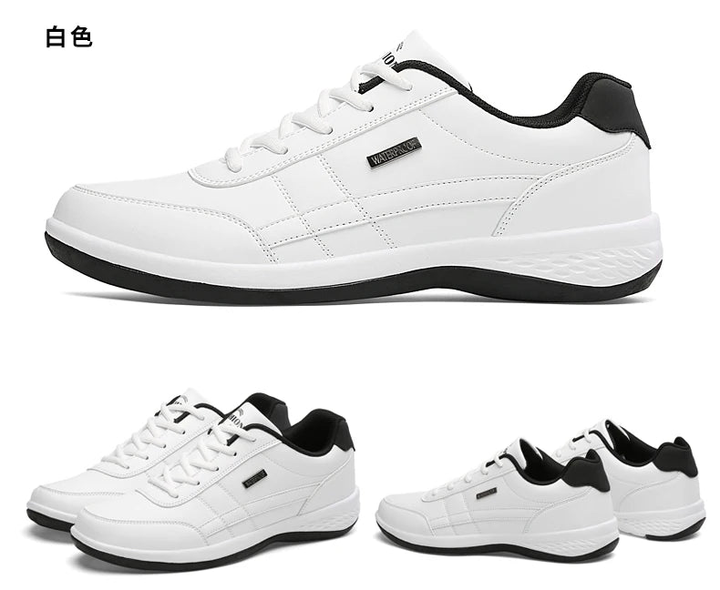 Leather Men Shoes Sneakers Trend Casual Shoe Italian Breathable Leisure Male Sneakers Non-slip Footwear Men Vulcanized Shoes