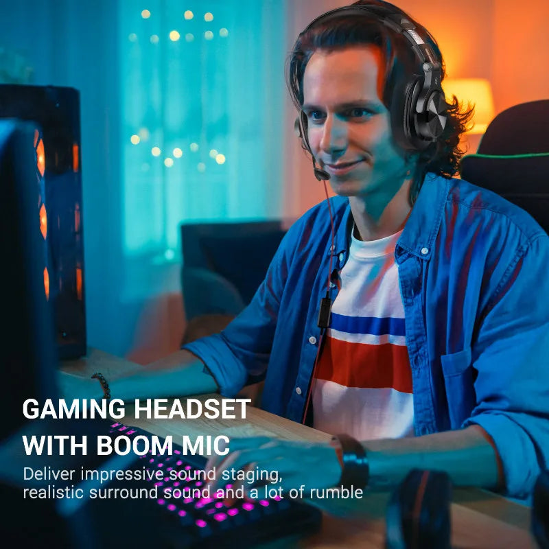 OneOdio A71 Wired Over Ear HiFi Studio DJ Headphones with Mic – Professional Monitoring Gaming Headset with Deep Bass
