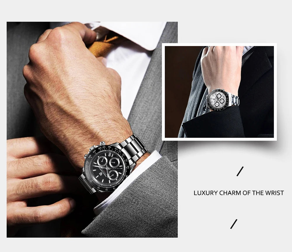 2026 New PAGANI DESIGN Chronograph Luxury Quartz Wrist Watch For Men Automatic Date 100M Waterproof JAPAN VK63 Movt Reloj Hombre