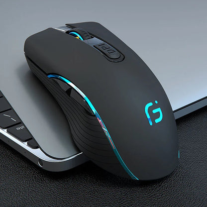 Rechargeable Wireless Bluetooth Mouse, Silent Ergonomic Wireless Mouse with 2400 DPI for Laptop, MacBook, iPad, Tablet, PC & Office