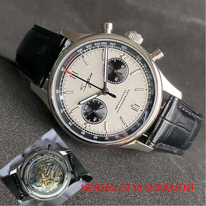 Limited Edition Official Pilot Mechanical Watch Chronograph ST19 Original Military 40MM Men Wristwatch Mechanical Panda Watches