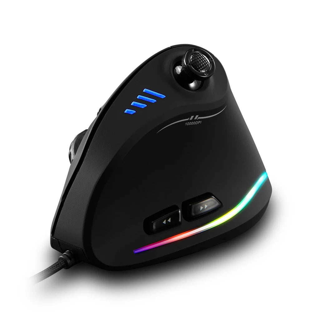 ZELOTES C-18 Wired Gaming Mouse 10000 DPI Vertical Gaming Mouse with 11 Programmable Buttons, RGB Lighting, Ergonomic USB Gaming Mouse for PC & Laptop