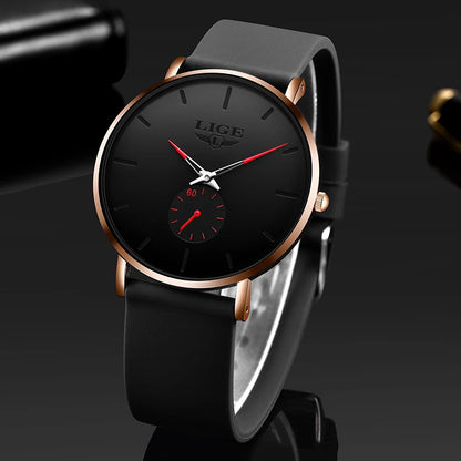 LIGE herenhorloge – Sportieve en trendy stijl, luxemerk, waterdicht, strak en ultradun ontwerp, quartzhorloge voor heren.