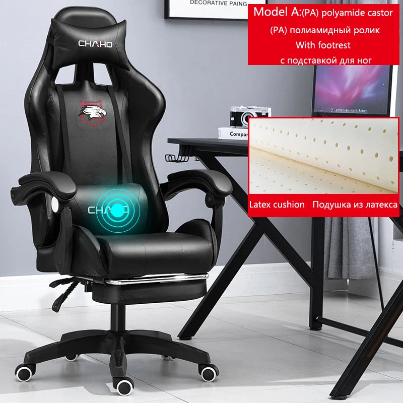 Joylive WCG Ergonomic Gaming Chair Leather Computer Chair Reclining Racing Office Chair with Adjustable Armrests for Gaming Room