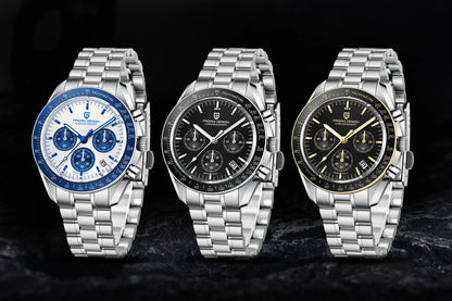 PAGANI DESIGN Planetary Series Saturn Light Tan Quarzuhr für Herren Speed Chronograph AR-Saphirglas Armbanduhr für Herren 2026 Neu