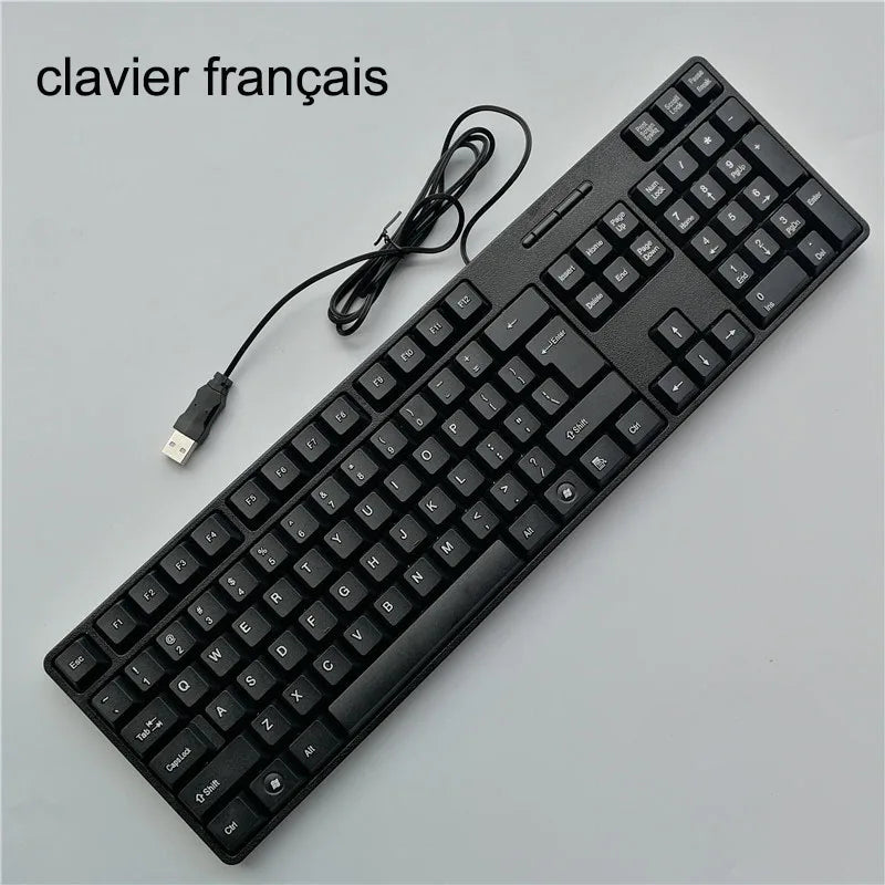 Multilingual USB Wired 104 Keys Gaming Keyboard – Spanish French Russian Arabic English Keyboard for PC & Desktop Computer