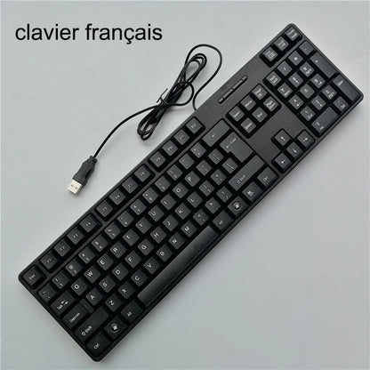 Multilingual USB Wired 104 Keys Gaming Keyboard – Spanish French Russian Arabic English Keyboard for PC & Desktop Computer