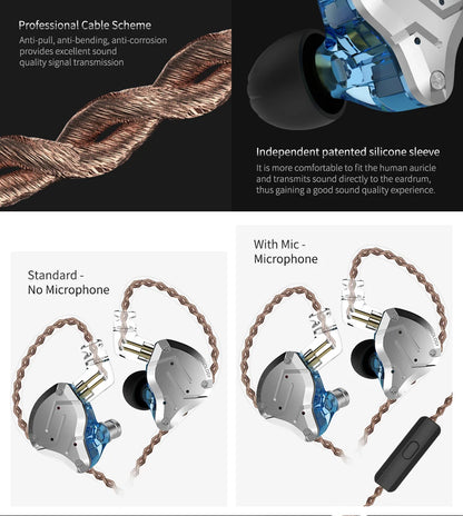 KZ ZS10 PRO écouteur intra-auriculaire 4BA + 1DD hybride HIFI métal casque Sport suppression de bruit casque KZ ZSX ZAX ASX ZST ZSN PRO ES4 AS16