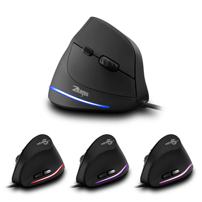 ZELOTES T-20 Ergonomic Wired Vertical Mouse, Rechargeable 3200 DPI Gaming Mouse for PC, Mac & Laptop with 6 Programmable Buttons