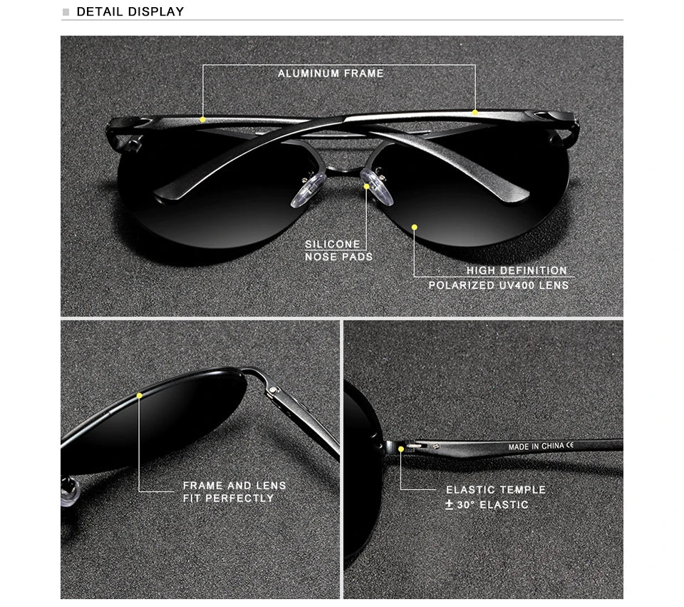 KINGSEVEN Aluminum Magnesium Polarized Rimless Lens Sunglasses For Men High Definition Retro Women Eyewear Oculos de sol