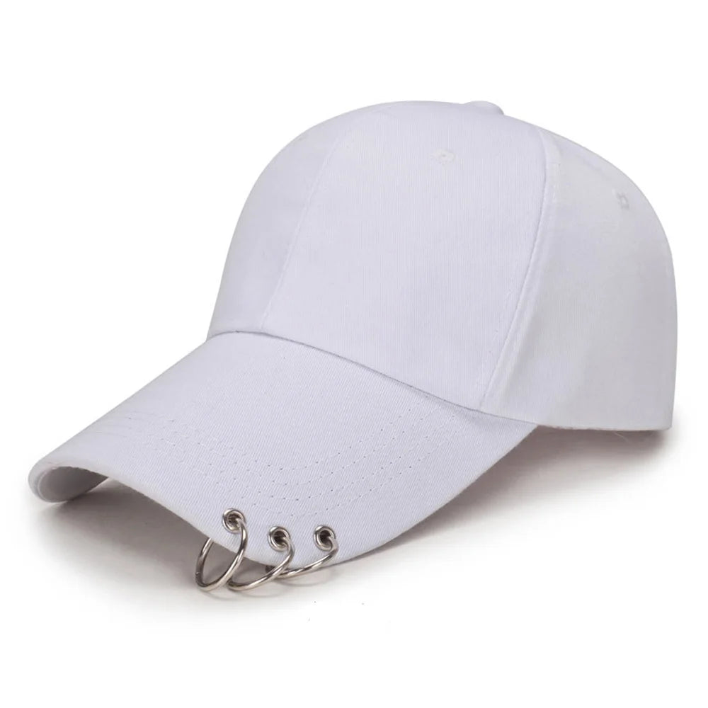 Casquette de baseball Snapback pour femmes et hommes, style hip-hop et K-pop, couleur unie avec anneau, pour les amateurs de sport, de danse et de voyage, casquette « Dad Hat », streetwear, ajustable