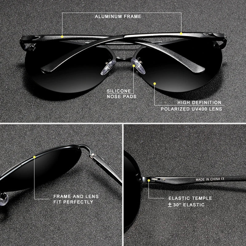 KINGSEVEN Aluminum Magnesium Polarized Rimless Lens Sunglasses For Men High Definition Retro Women Eyewear Oculos de sol