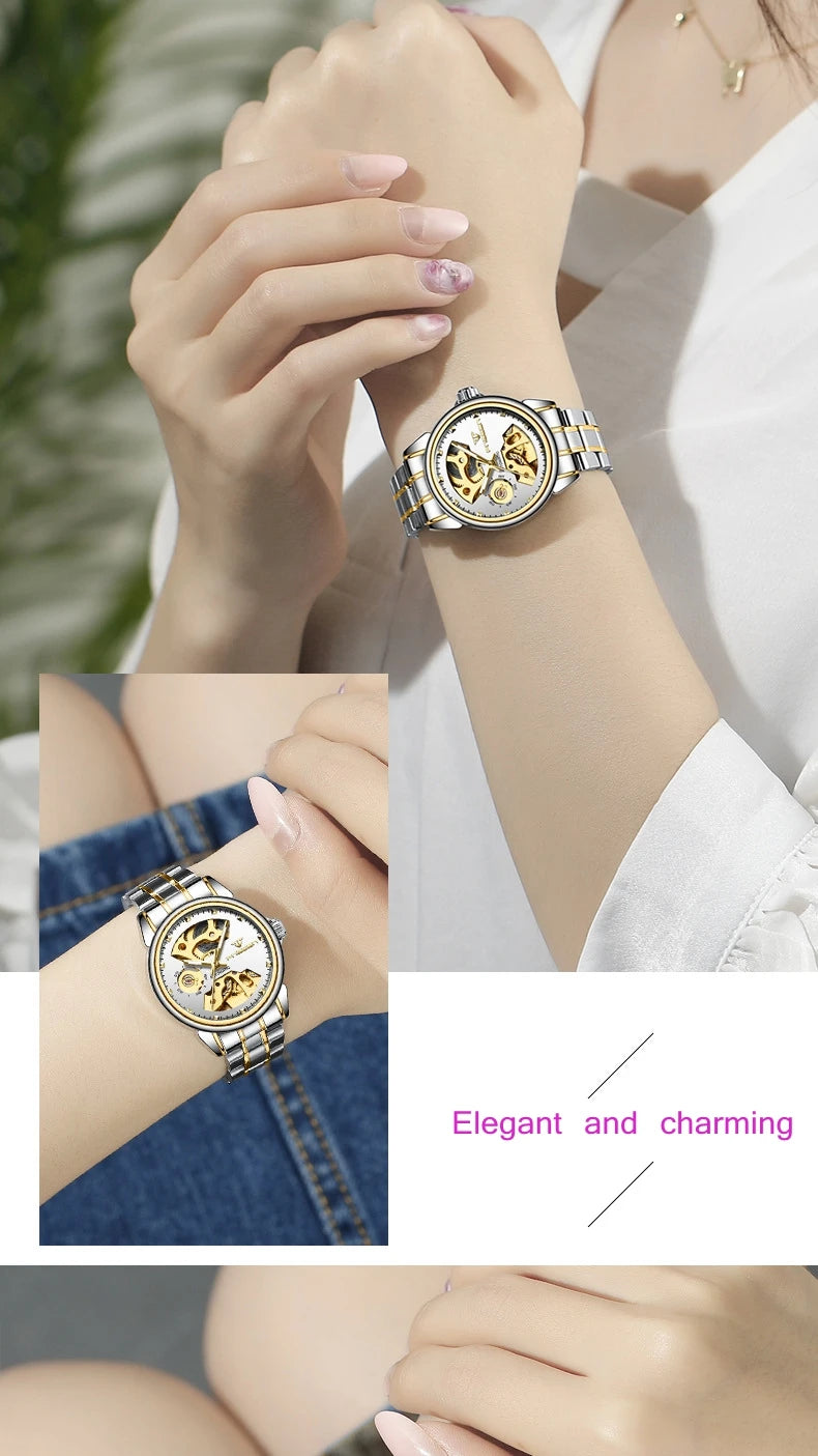 Fashion Luxury Brand Ladies Watches Women Automatic Watches Mechanical Watch Waterproof Luminous Sport Casual Wristwatch