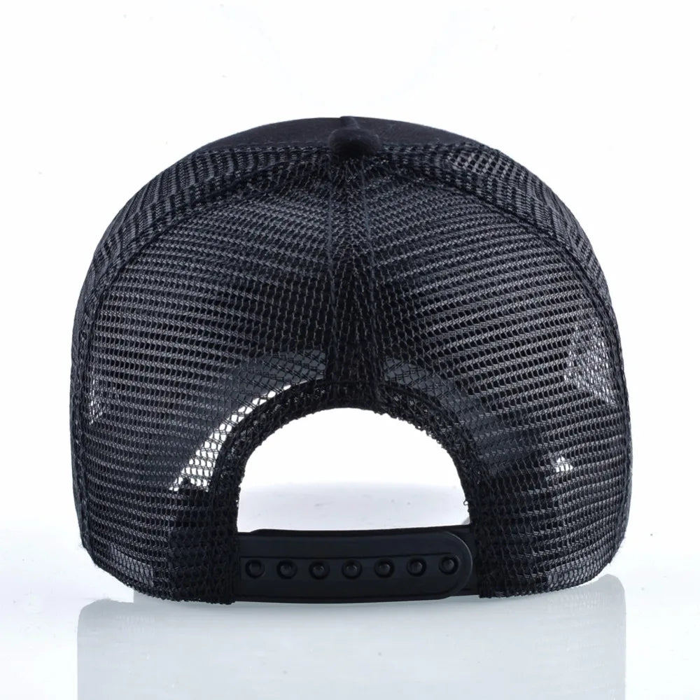 Cappellino da baseball da uomo K Snapback Trucker in rete traspirante per donna, cappellino da baseball casual da esterno con toppa ricamata raffigurante un lupo