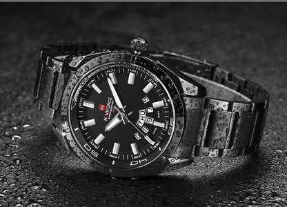 Ceas pentru bărbați NAVIFORCE, realizat integral din oțel, rezistent la apă, stil casual, mecanism cu cuarț și afișaj al datei – Ceas de mână de lux pentru bărbați, de la o marcă de renume.
