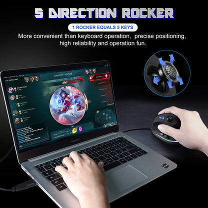 ZELOTES C18 Wired Vertical Ergonomic Gaming Mouse, 10000 DPI RGB Programmable Laser Mouse with 11 Buttons for PC Computer