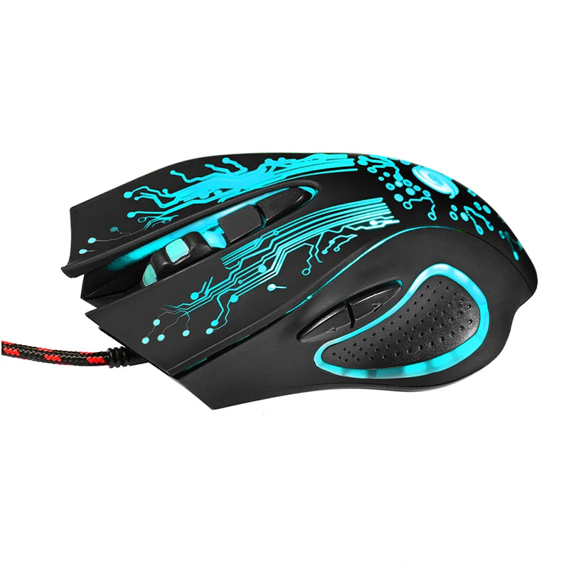 6D USB Wired Gaming Mouse 3200 DPI RGB LED Optical Gaming Mouse with 6 Programmable Buttons for PC, Laptop & Desktop