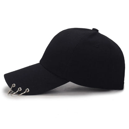 Casquette de baseball Snapback pour femmes et hommes, style hip-hop et K-pop, couleur unie avec anneau, pour les amateurs de sport, de danse et de voyage, casquette « Dad Hat », streetwear, ajustable