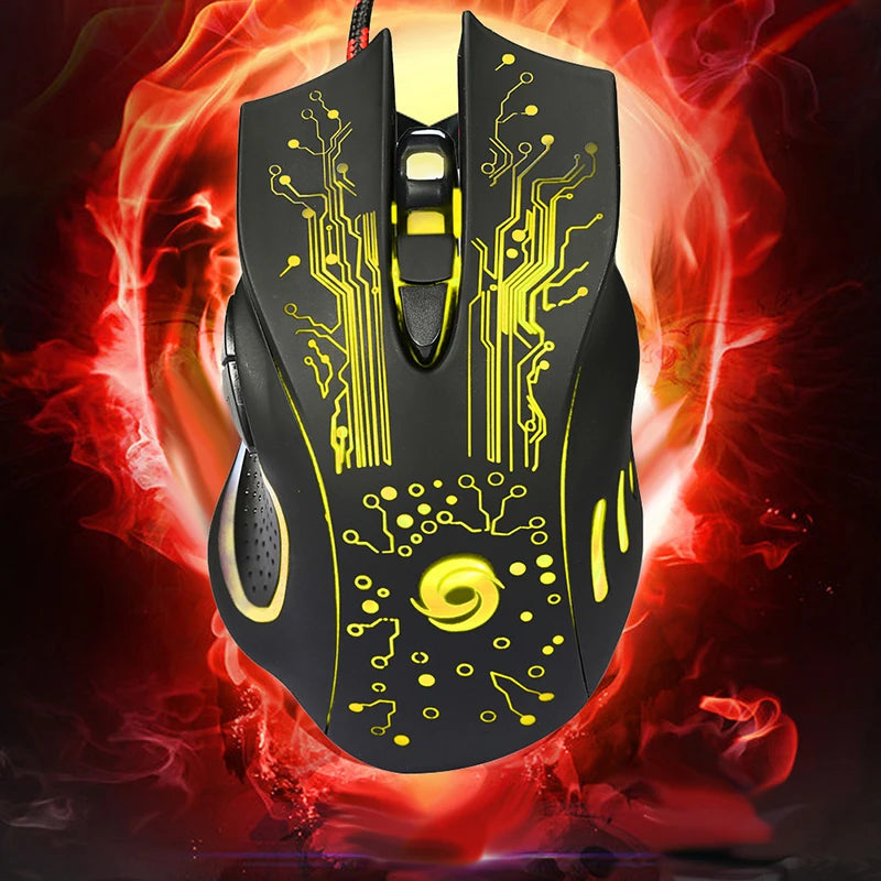 6D USB Wired Gaming Mouse 3200 DPI RGB LED Optical Gaming Mouse with 6 Programmable Buttons for PC, Laptop & Desktop