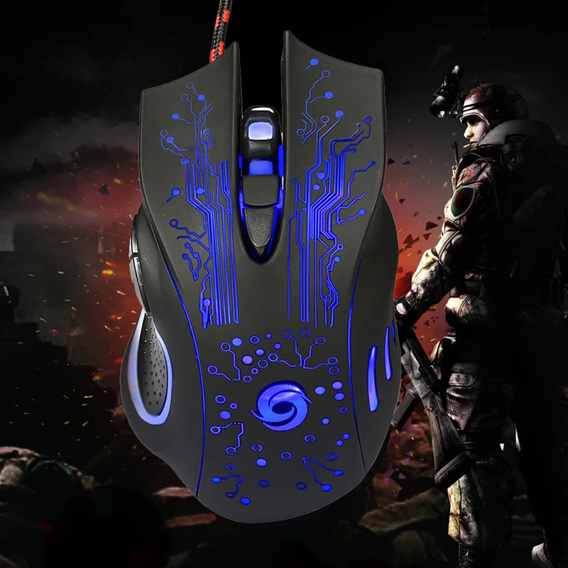 6D USB Wired Gaming Mouse 3200 DPI RGB LED Optical Gaming Mouse with 6 Programmable Buttons for PC, Laptop & Desktop