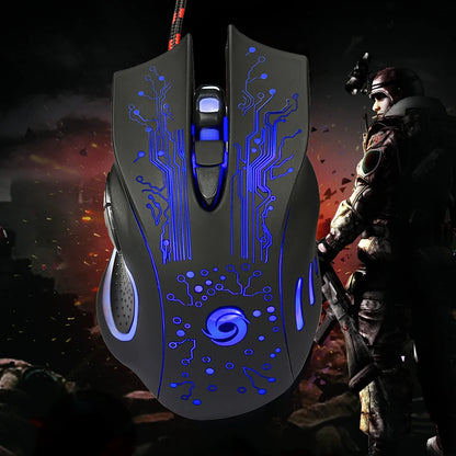 6D USB Wired Gaming Mouse 3200 DPI RGB LED Optical Gaming Mouse with 6 Programmable Buttons for PC, Laptop & Desktop