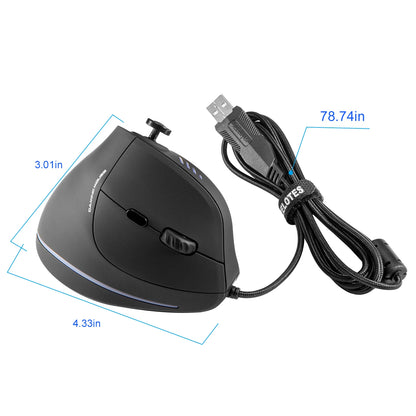 ZELOTES C18 Wired Vertical Ergonomic Gaming Mouse, 10000 DPI RGB Programmable Laser Mouse with 11 Buttons for PC Computer