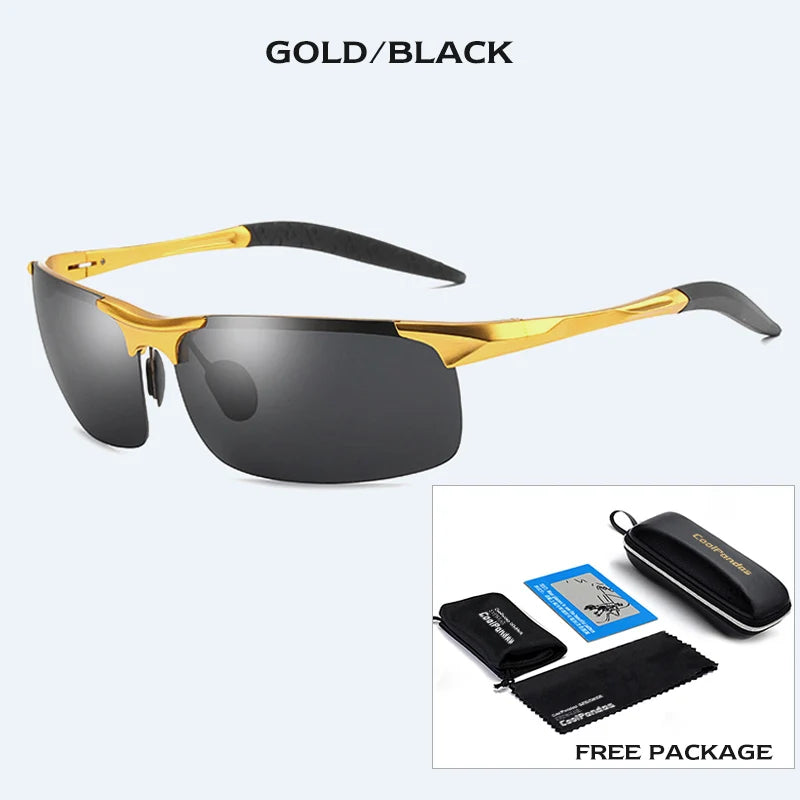 Classic Aluminum Magnesium Frame Sunglasses Polarized Men Military Goggles Anti-Glare Driving Glasses UV400 Oculos masculino