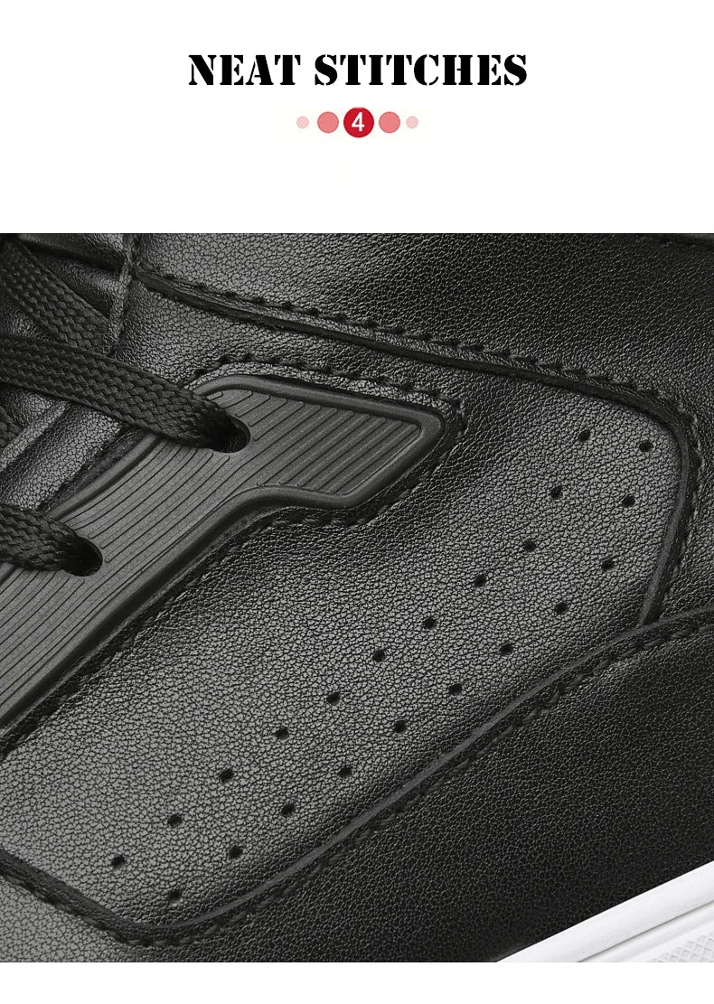 FUQIAO New High Top Elevator Shoes Casual Men Sneakers Heightening Height Increase 8cm Cow Split Leather Leisure Designer Shoes
