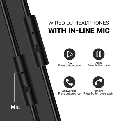 Oneodio ecouteurs avec fil Casque de studio hi-fi professionnel pour DJ avec micro, pour téléphone et PC