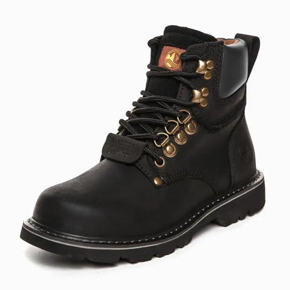 KOWM Scarpe da trekking da uomo in pelle bovina per attività all'aperto, impermeabili, tattiche, scarpe da deserto, stivali da caccia, stivali da neve, sneakers con pelliccia, scarpe da trekking da donna