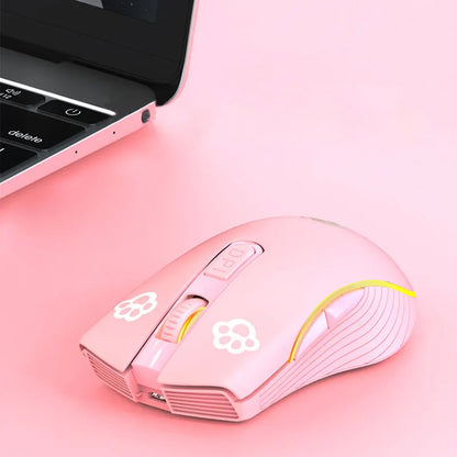 Rechargeable Bluetooth Wireless Mouse, Silent Ergonomic Wireless Mouse with 2400 DPI, Dual Mode Bluetooth & 2.4G USB Mouse for Laptop, MacBook, iPad, PC & Office