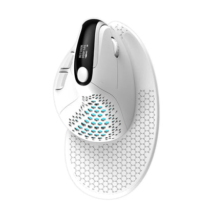 Delux M618XSD Seeker ergonominen pystysuuntainen hiiri OLED-näytöllä, 4000DPI, ladattava 1000mA akku, irrotettava takakansi tietokoneelle