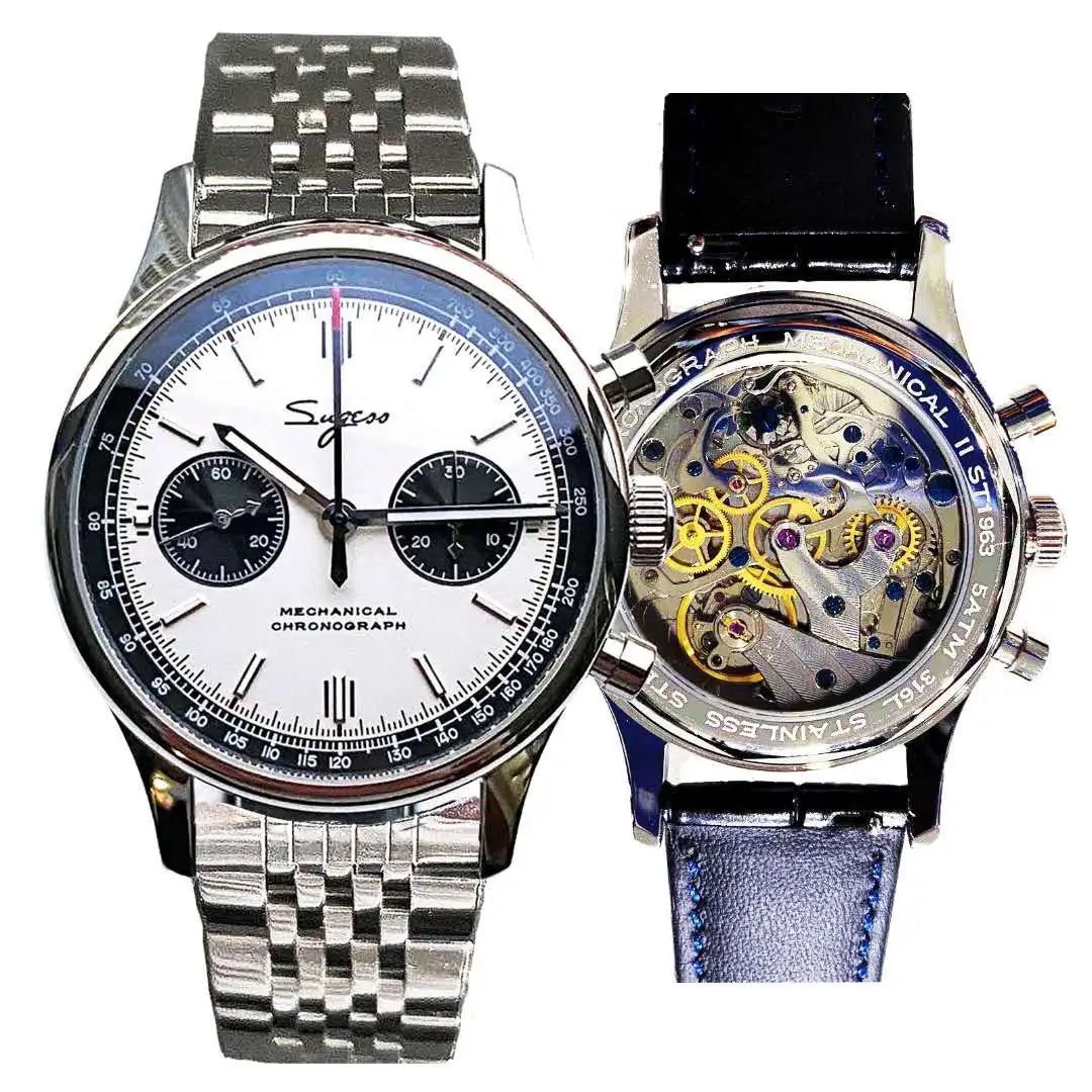 Limited Edition Official Pilot Mechanical Watch Chronograph ST19 Original Military 40MM Men Wristwatch Mechanical Panda Watches