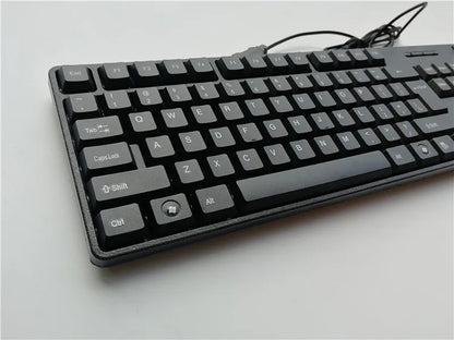 Multilingual USB Wired 104 Keys Gaming Keyboard – Spanish French Russian Arabic English Keyboard for PC & Desktop Computer